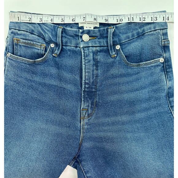 Good American Wide Leg High Rise Jeans Blue Denim Women’s Size 6/28 Soft Stretch - Picture 5 of 7